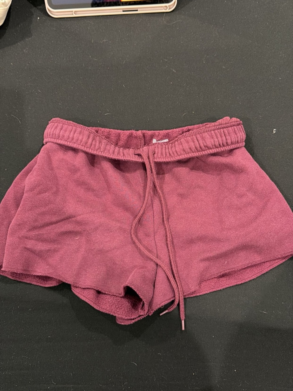 No Boundaries Women's Drawstring Terry Shorts in Mauve